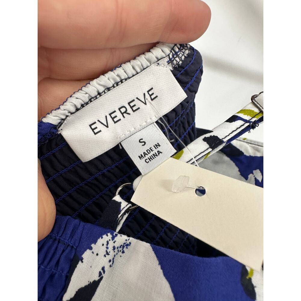 EVEREVE NWT Emmie Ruched Midi Dress in Blue Bold Floral // S - Picture 10 of 12